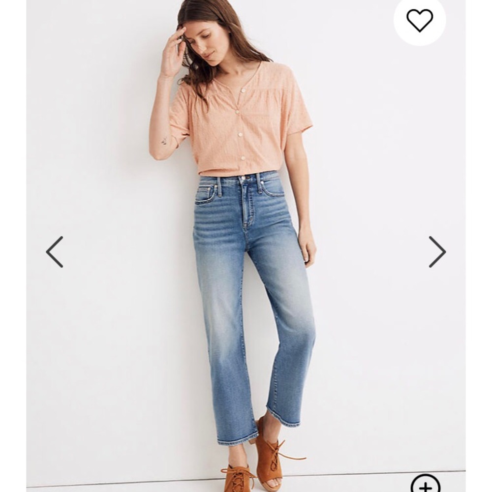 Madewell slim wide leg crop jeans